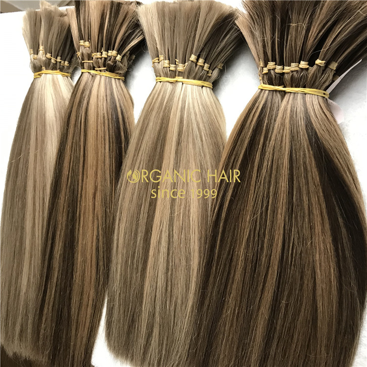 Human full cuticle hair bulk hair extensions on sale X 176